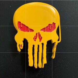 Marvel Comics The Punisher Belt Buckle Yellow Skull Festival Rave Y2K